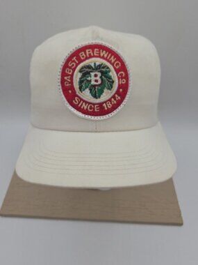 Vintage Pabst Brewing Co Snapback Hat | White Red Mesh Back